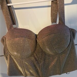 Windsor Glittering Gold Bustier Top
